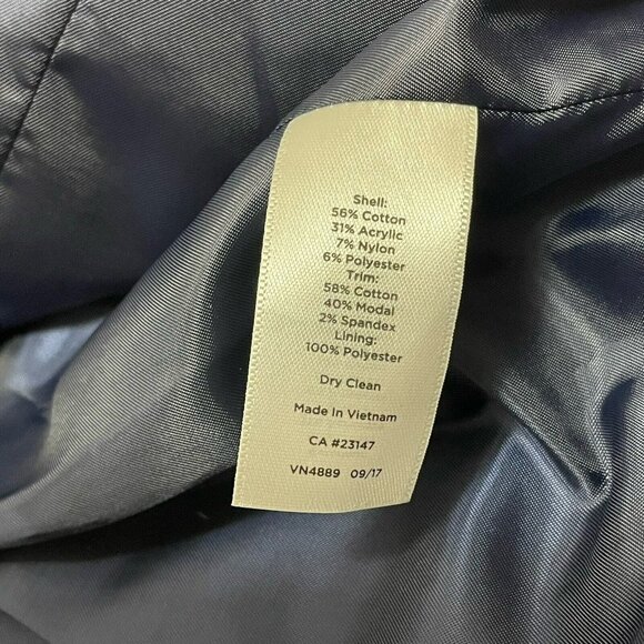 Talbots Tweed Suit Business Jacket Women Size Petite 8P Blue Pocket Grid Modern - Picture 12 of 12